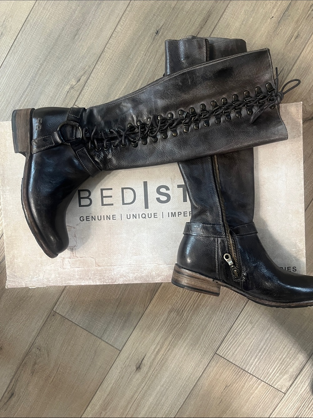 Bed Stu women’s knee-high Burnley leather boots